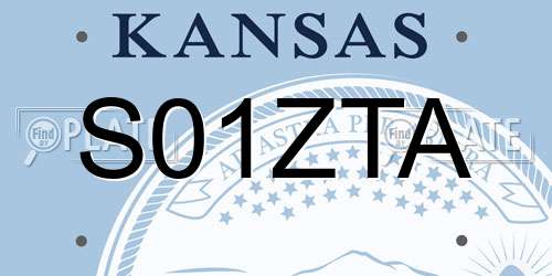 S01ZTA Kansas License Plate