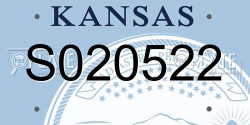 S020522 Kansas License Plate