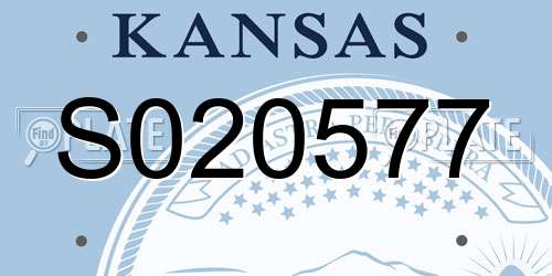 S020577 Kansas License Plate