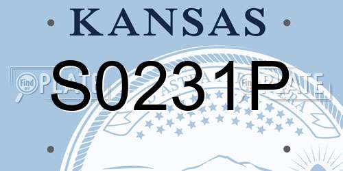 S0231P Kansas License Plate