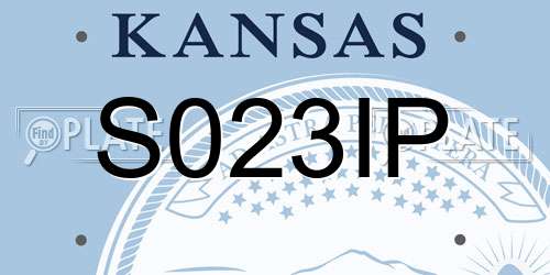 S023IP Kansas License Plate