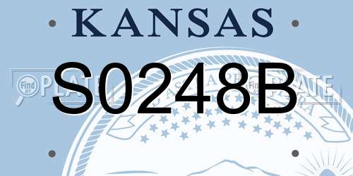 S0248B Kansas License Plate