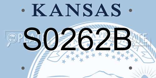S0262B Kansas License Plate