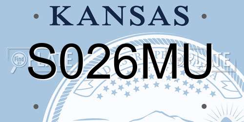 S026MU Kansas License Plate