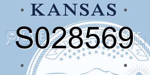 S028569 Kansas License Plate