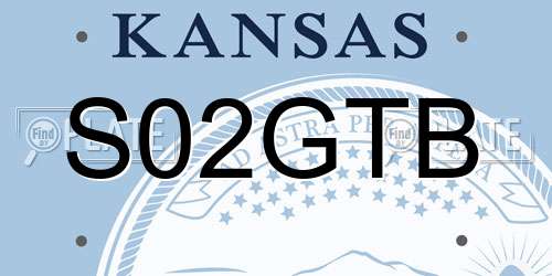 S02GTB Kansas License Plate