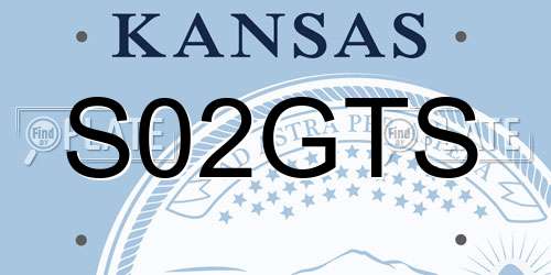S02GTS Kansas License Plate
