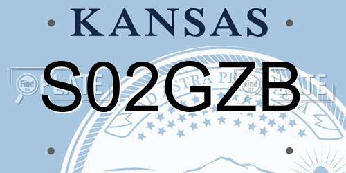 S02GZB Kansas License Plate