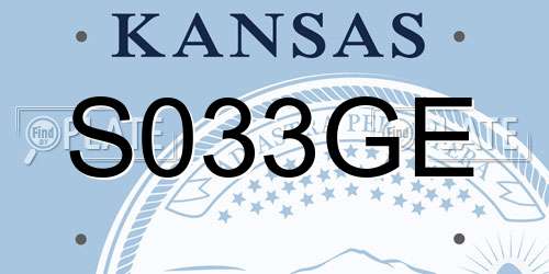S033GE Kansas License Plate