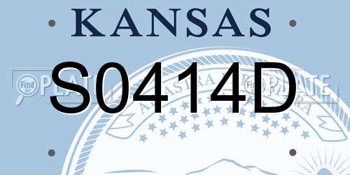 S0414D Kansas License Plate