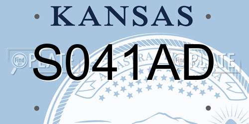 S041AD Kansas License Plate
