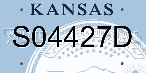 S04427D Kansas License Plate