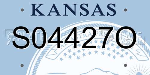 S04427O Kansas License Plate