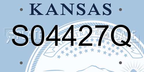 S04427Q Kansas License Plate