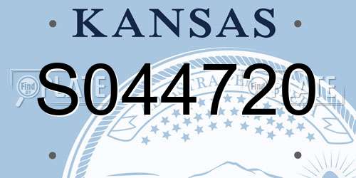 S044720 Kansas License Plate