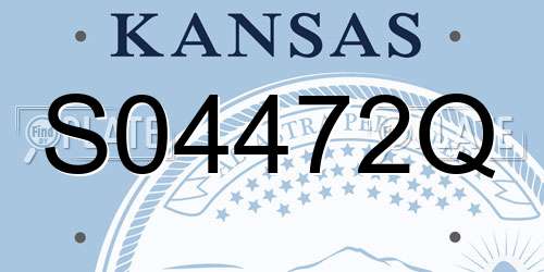 S04472Q Kansas License Plate