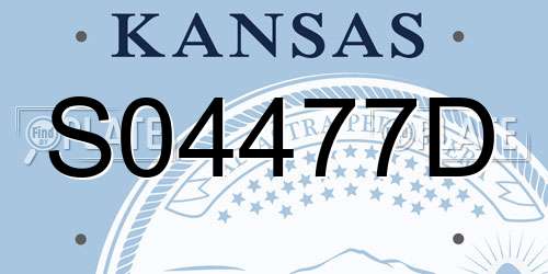 S04477D Kansas License Plate