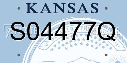 S04477Q Kansas License Plate