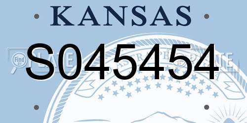 S045454 Kansas License Plate