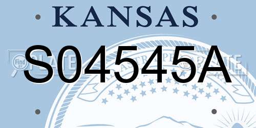 S04545A Kansas License Plate