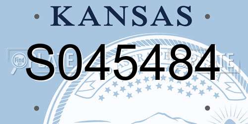 S045484 Kansas License Plate