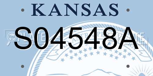 S04548A Kansas License Plate