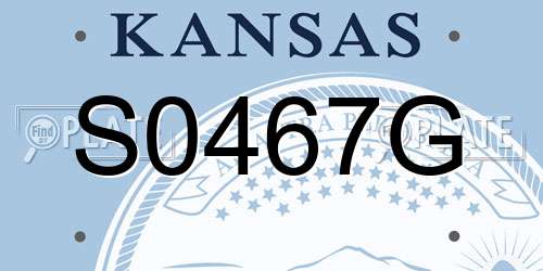 S0467G Kansas License Plate