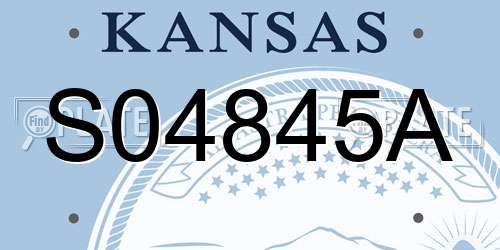 S04845A Kansas License Plate