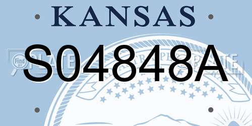 S04848A Kansas License Plate