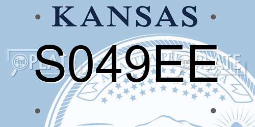S049EE Kansas License Plate