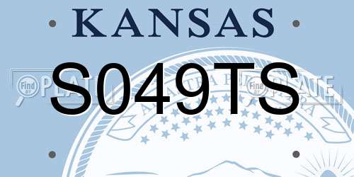 S049TS Kansas License Plate