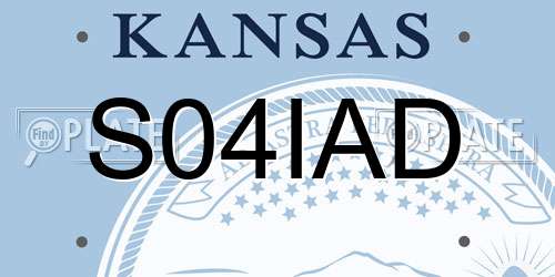 S04IAD Kansas License Plate