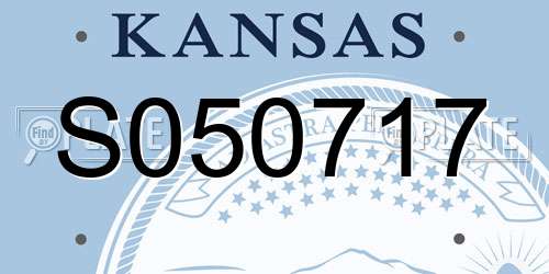 S050717 Kansas License Plate