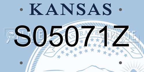 S05071Z Kansas License Plate