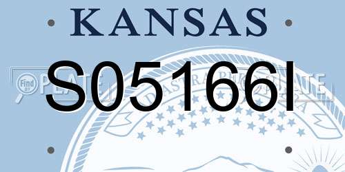 S05166I Kansas License Plate