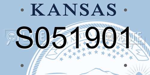 S051901 Kansas License Plate