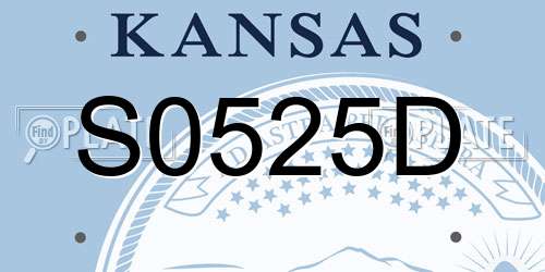 S0525D Kansas License Plate