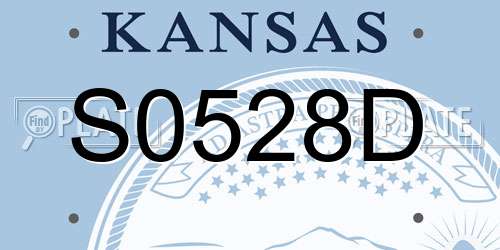 S0528D Kansas License Plate