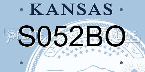 S052BO Kansas License Plate