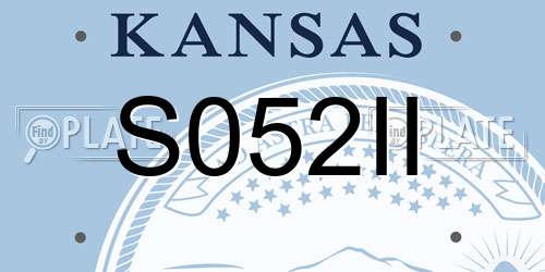 S052II Kansas License Plate