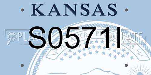 S0571I Kansas License Plate