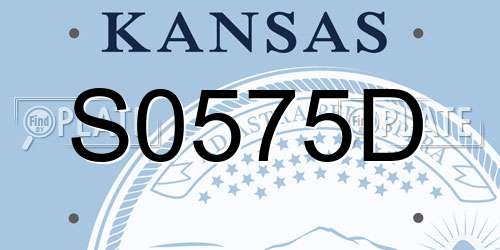 S0575D Kansas License Plate