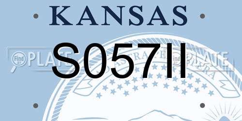 S057II Kansas License Plate