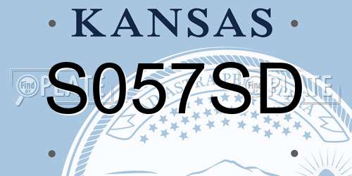 S057SD Kansas License Plate