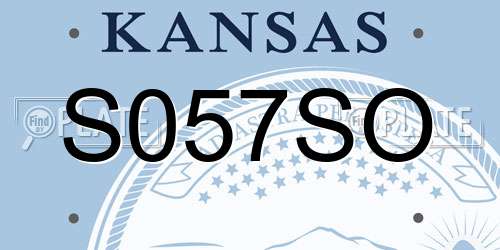 S057SO Kansas License Plate