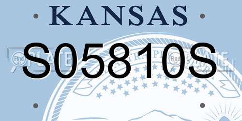 S05810S Kansas License Plate