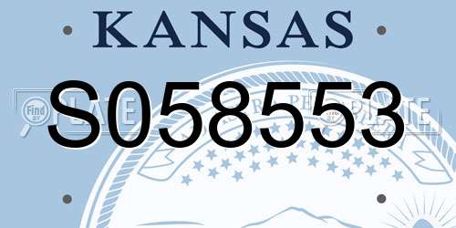 S058553 Kansas License Plate