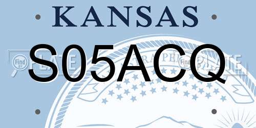 S05ACQ Kansas License Plate