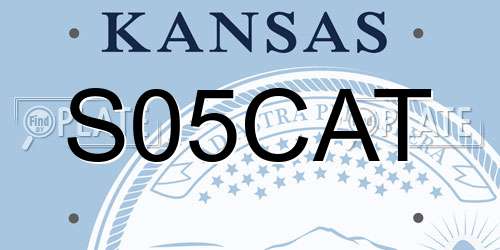 S05CAT Kansas License Plate