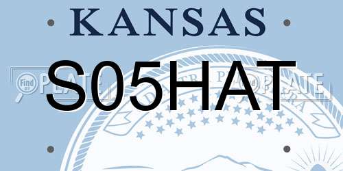 S05HAT Kansas License Plate